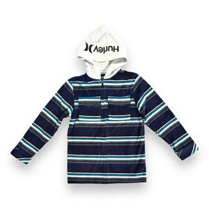 Hurley | Boys’ Hooded Polar Fleece Jacket in Obsidian (M)